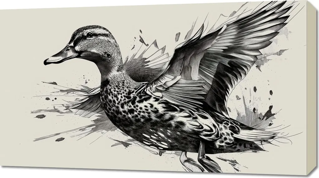 Quadro Rustico 90x50cm Anatre in volo Gracja - Stile Campagna