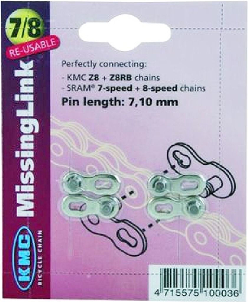 Maglia di bloccaggio KMC CL-571-R a 8 velocità, argento Immagine del prodotto 