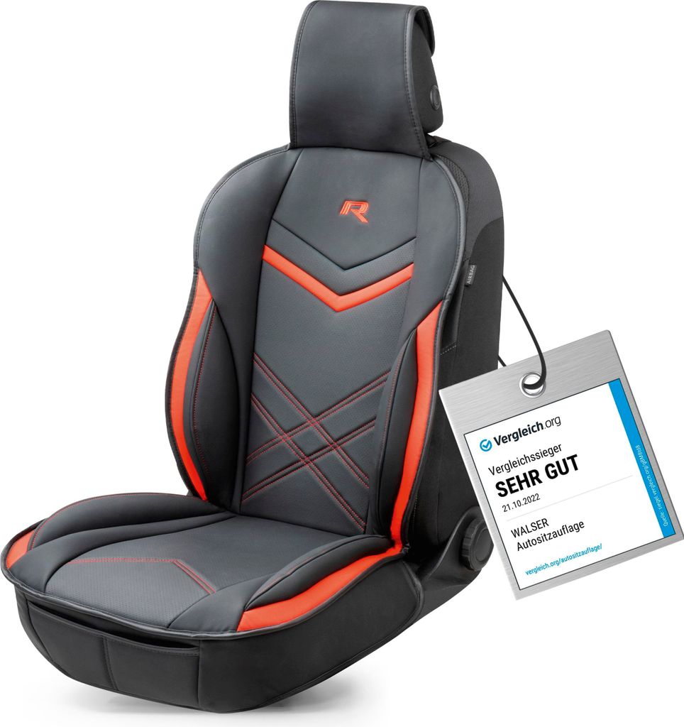 A car seat cover with a tag attached.