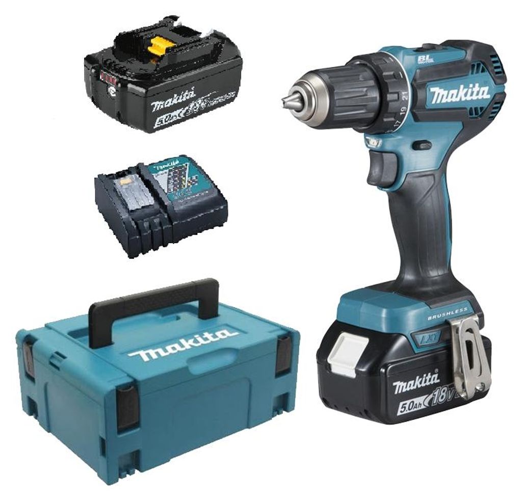 Perceuse-visseuse 18V + 2 batteries BL1850B + chargeur Image du produit 