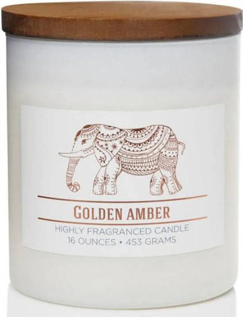 Bougie Parfumée Ambre Doré : Cire Végétale de Soja Haute Qualité 12cm
