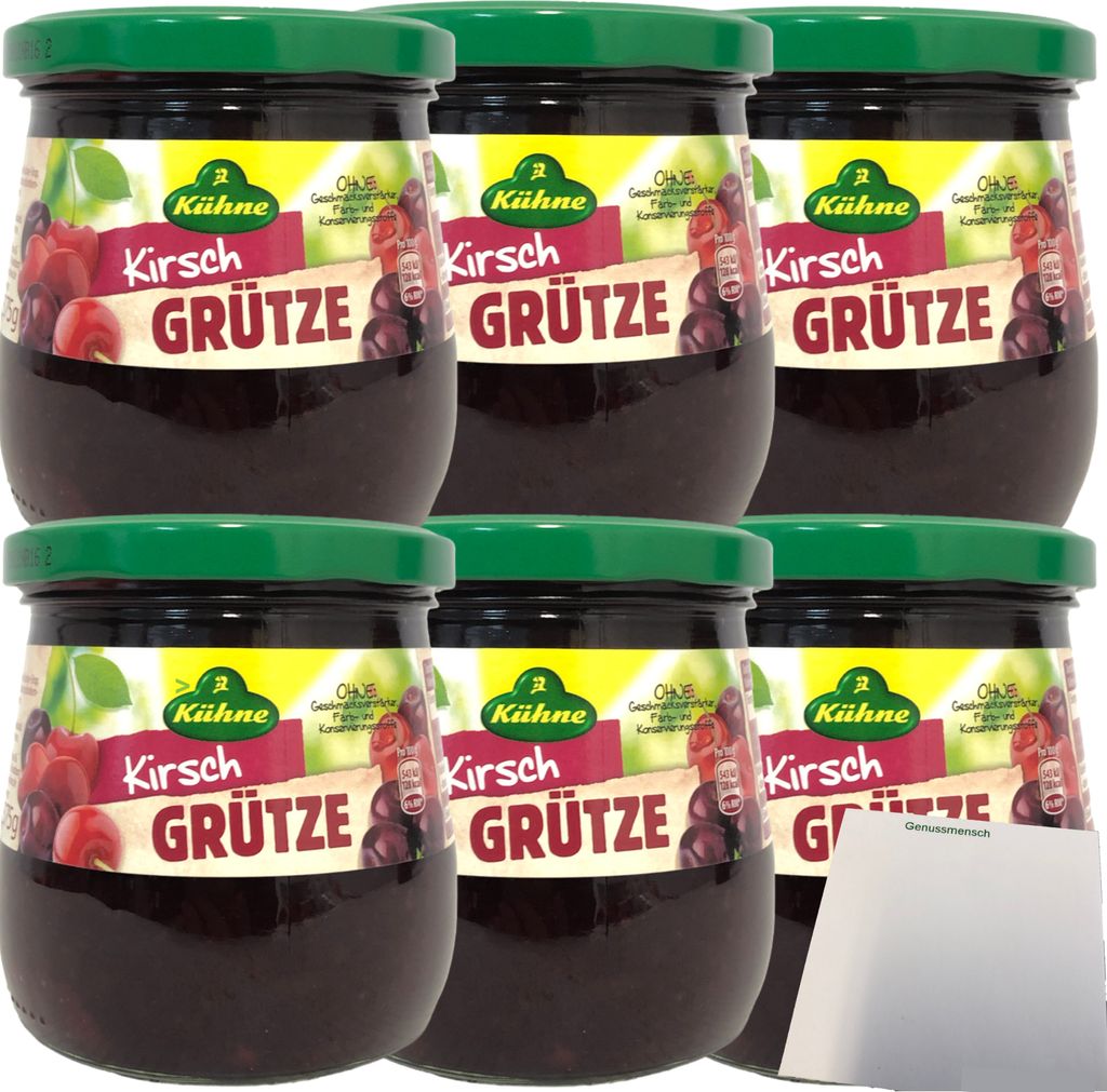 Kühne Rote Kirsch Grütze 6er Pack (6x375g Glas) + usy Block Produktbild 
