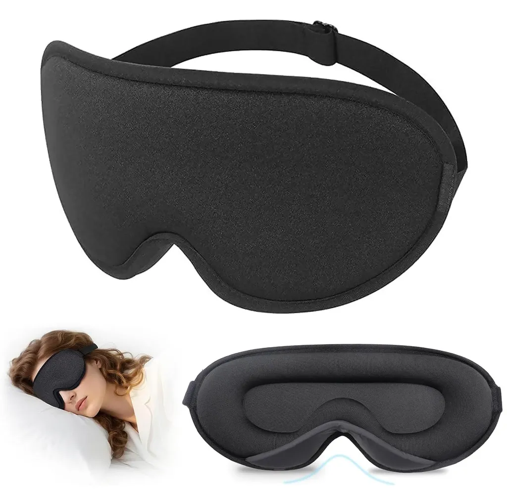 Masque de sommeil respirant réglable pour dormir dans le noir complet