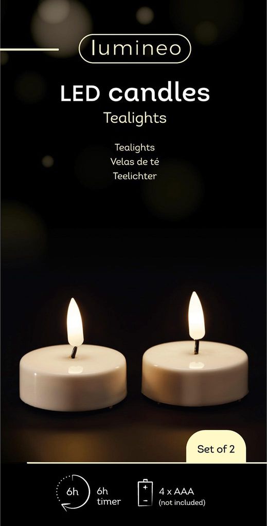 Lumineo LED-Teelicht weiss 5,5 cm Set2 Produktbild 