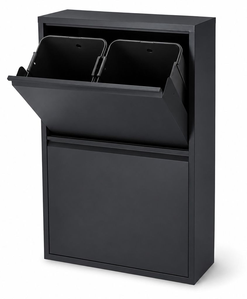 Contenitore per rifiuti Relaxdays, con 4 scomparti, Immagine del prodotto  Immagine generata dall'IA