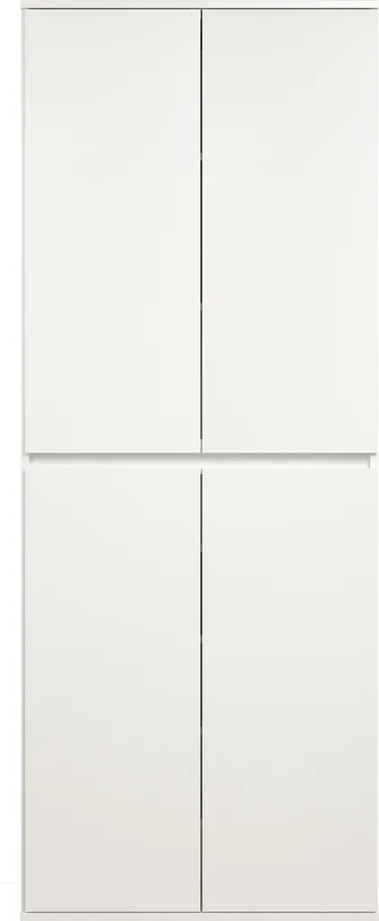 Armoire Nevada 4 portes blanc : Rangement spacieux et design moderne