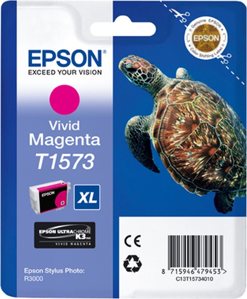 Epson Turtle T1573 Vivid Magenta, Hohe (XL-) Ausbeute, Produktbild 