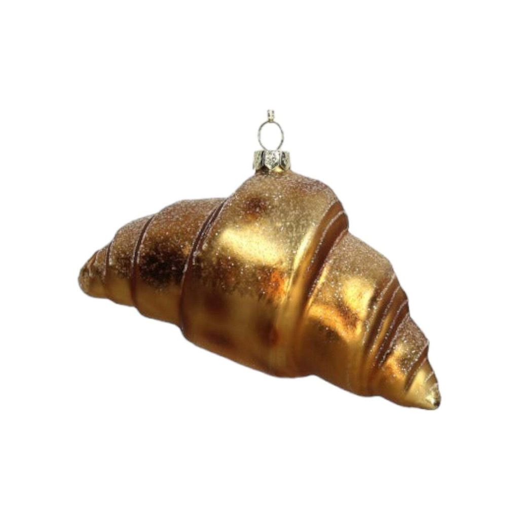Christbaumschmuck Glas 15,2cm Croissant Figur Hellbraun