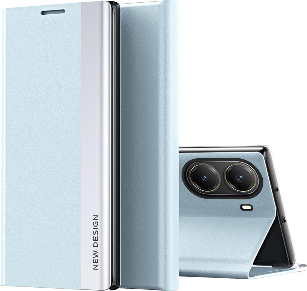 Hülle für Xiaomi Poco X7 Pro/Redmi Turbo 4, Kunstleder Magnetisch Klapp Stand Schutzhülle Blau