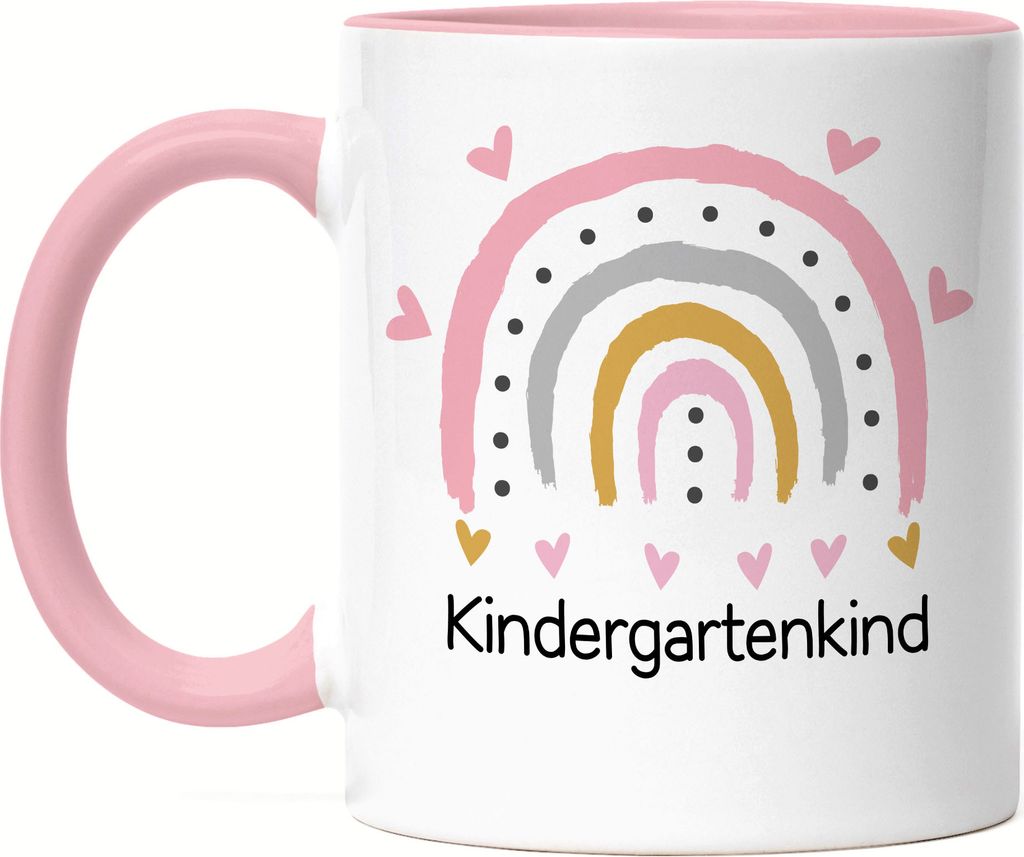 Kindergartenkind Tasse Rosa Geschenk Kindergarten Start Kita Rosa Herzen Regenbogen Mädchen