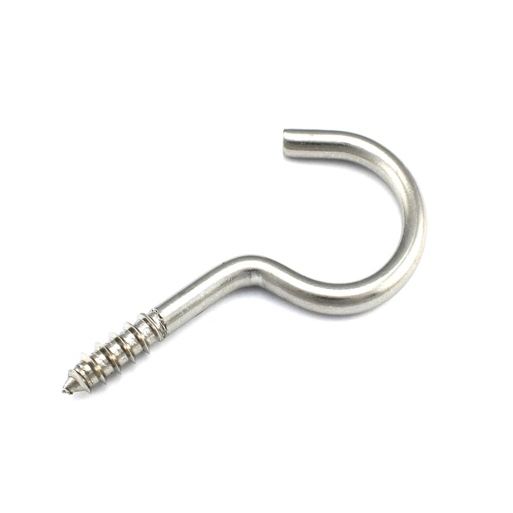 2 Schraubhaken 5,2x80mm Edelstahl Öse Schraubhaken