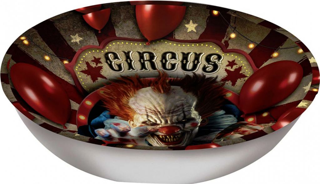 Horrorclown Circus Schale als Tischdeko für Halloween