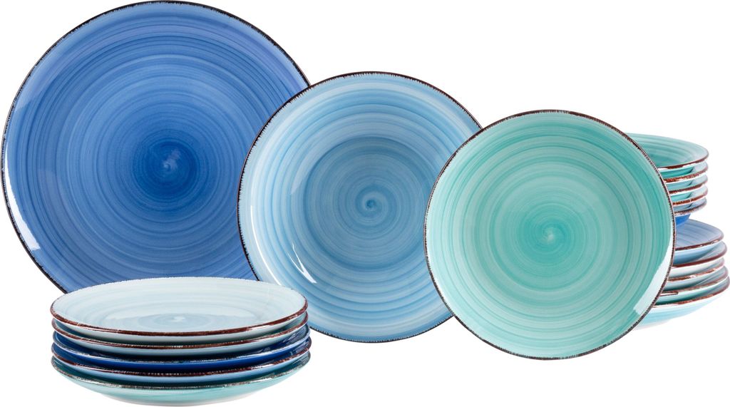 18tlg. Tellerset Blue für 6 Personen in Blau-Tönen Produktbild 2