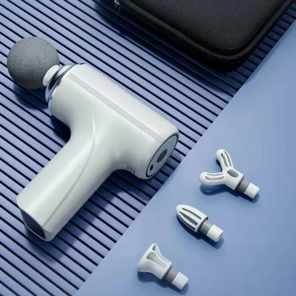 Appareil de massage à percussion électrique blanc avec 4 têtes Pro - 2