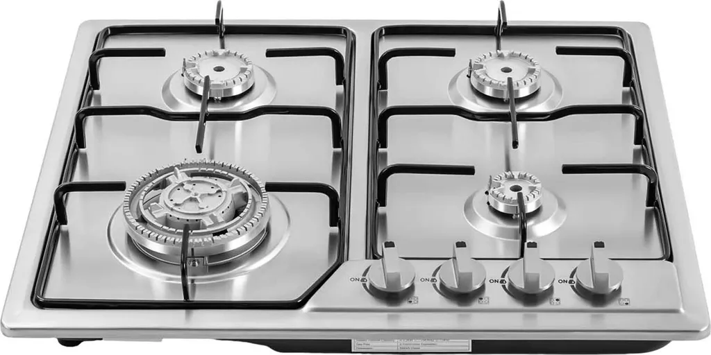 Table de cuisson à gaz encastrable 4 brûleurs inox gaz naturel 58x50 cm