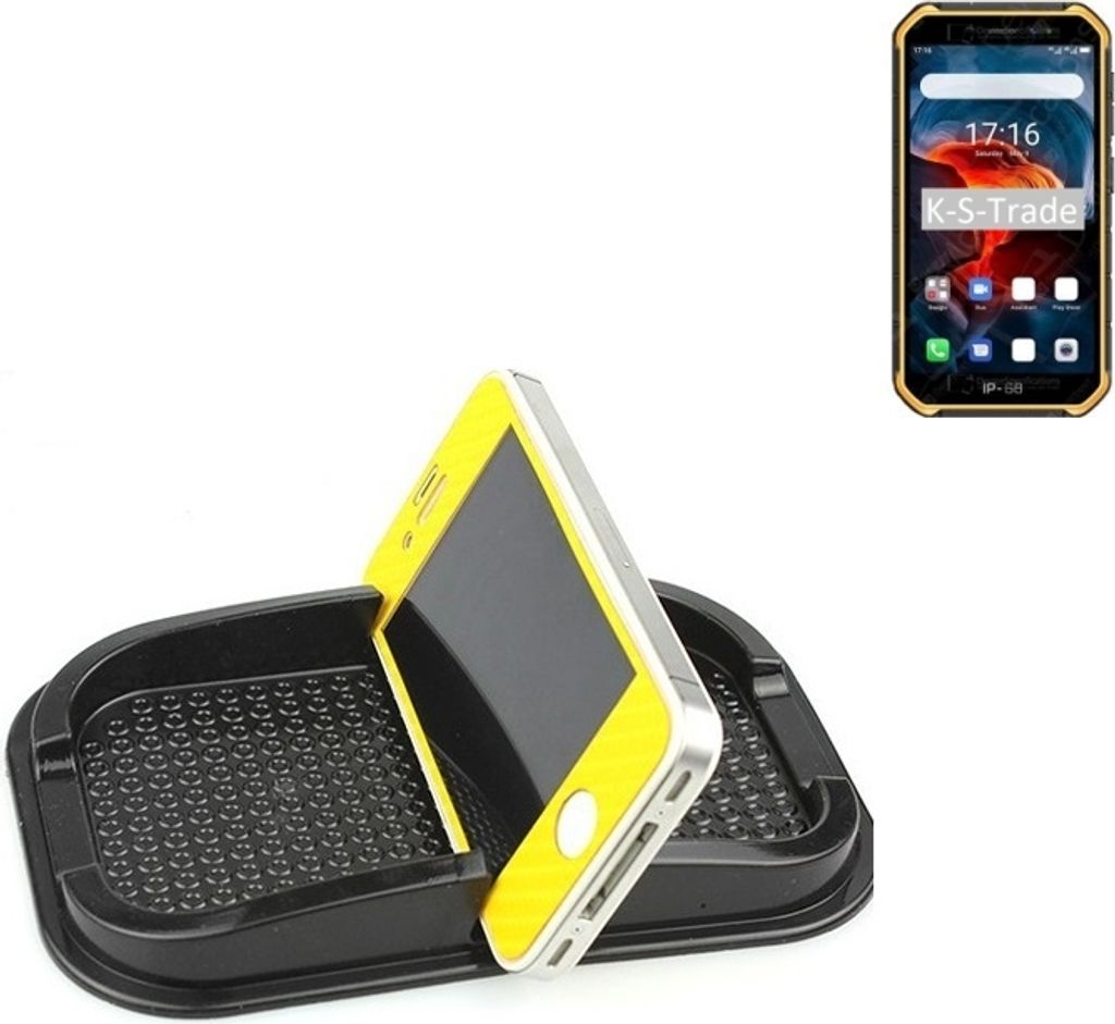 K-S-Trade Auto Anti Rutsch Matte Smartphone-Halter kompatibel mit Ulefone Armor X7 Pro Haft Pad Armaturenbrett Handy-Halterung Silikon