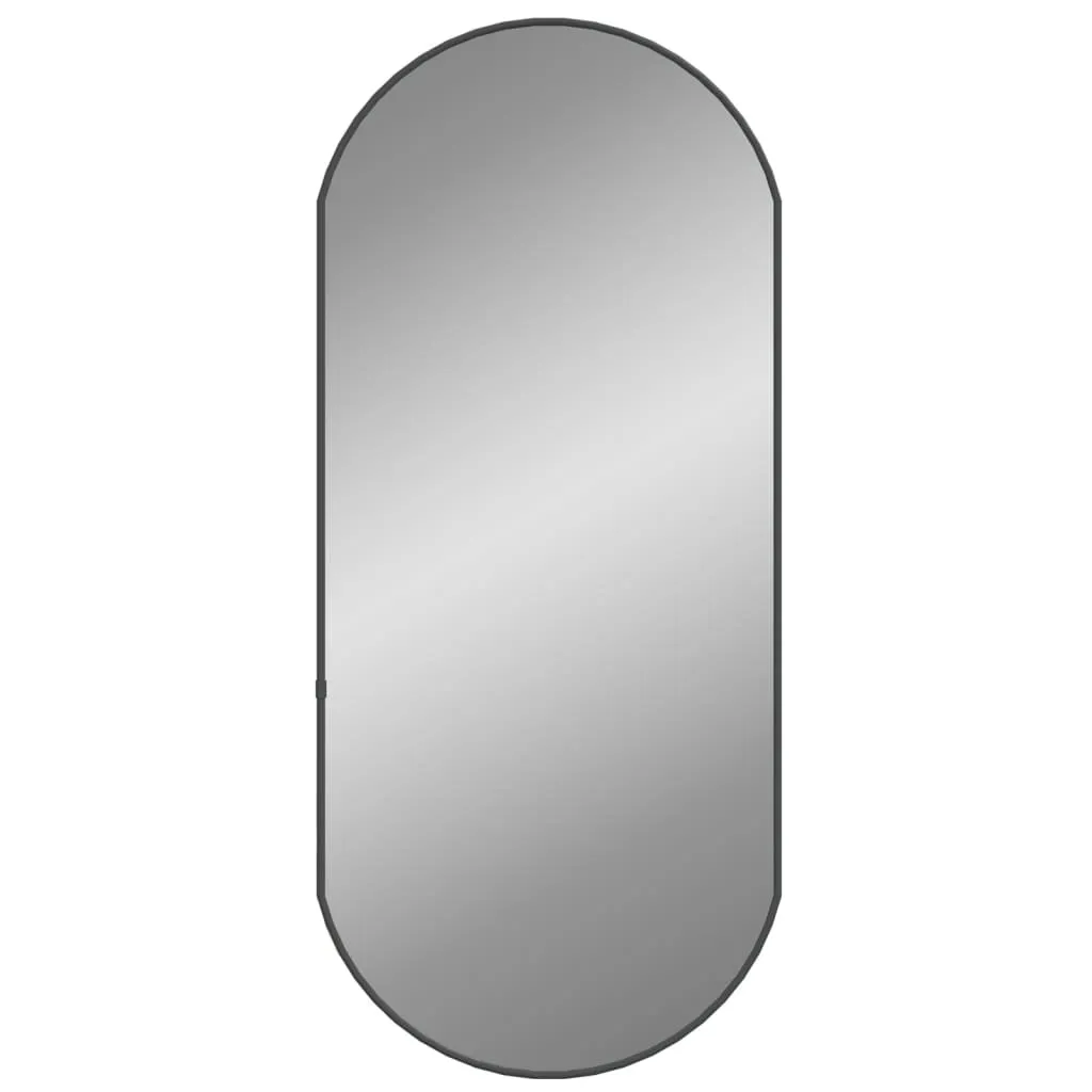 Specchio Ovale vidaXL Nero 80x35 cm | Specchiera Sicura per Famiglia