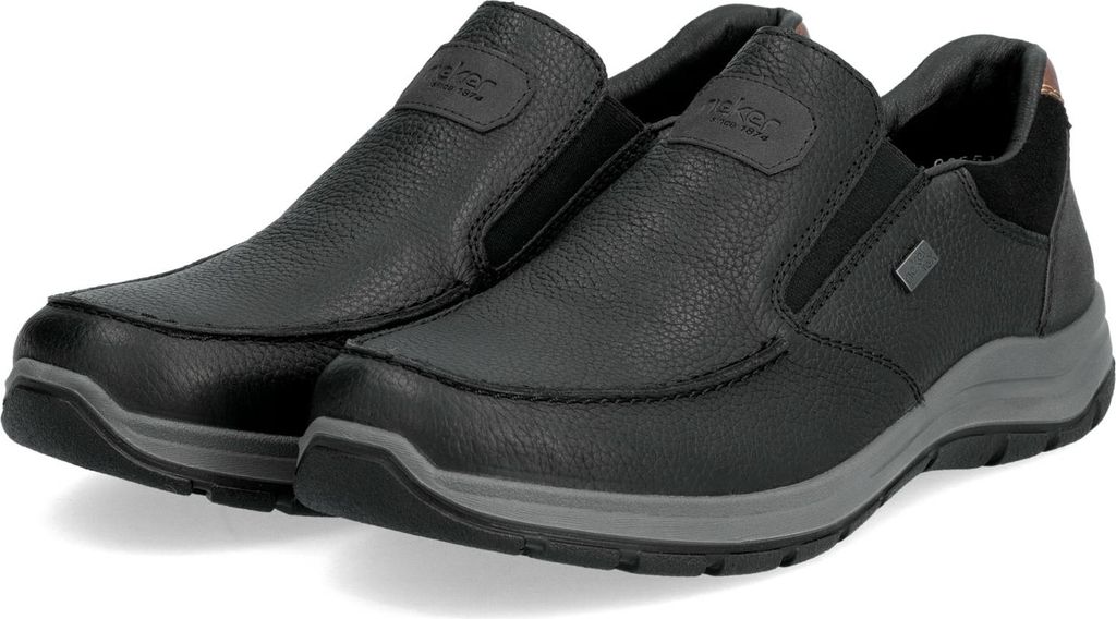 Rieker Herren Echtleder Slipper schwarz, Herren:41 EU Produktbild 