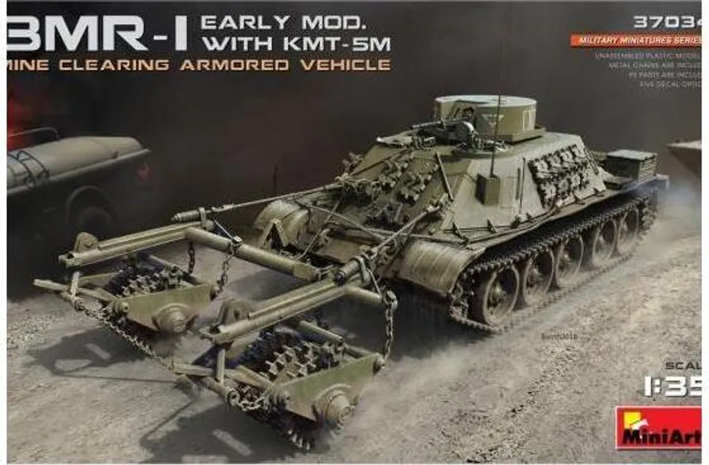 Maquette Char de Déminage BMR-1 avec Rouleau KMT-5M Échelle 1:35 MiniArt