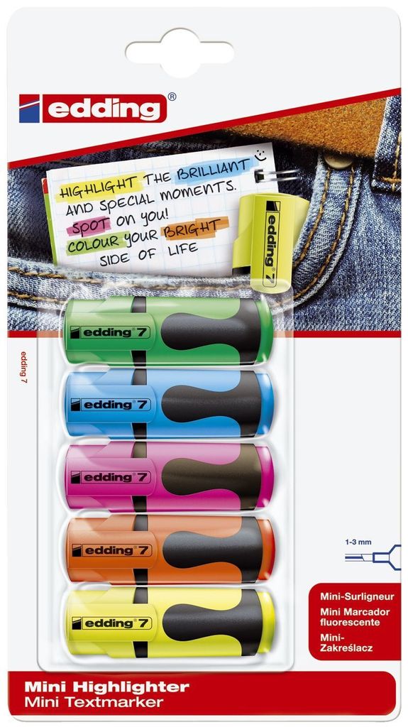 edding 7 Mini evidenziatori assortiti (confezione blister Immagine del prodotto 