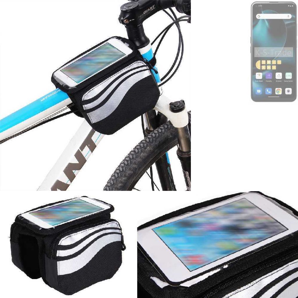 K-S-Trade Rahmentasche Fahrrad-Halterung kompatibel mit Unihertz Start24 Rahmenhalterung Fahrrad Handyhalterung Fahrradtasche Handy Smartphone