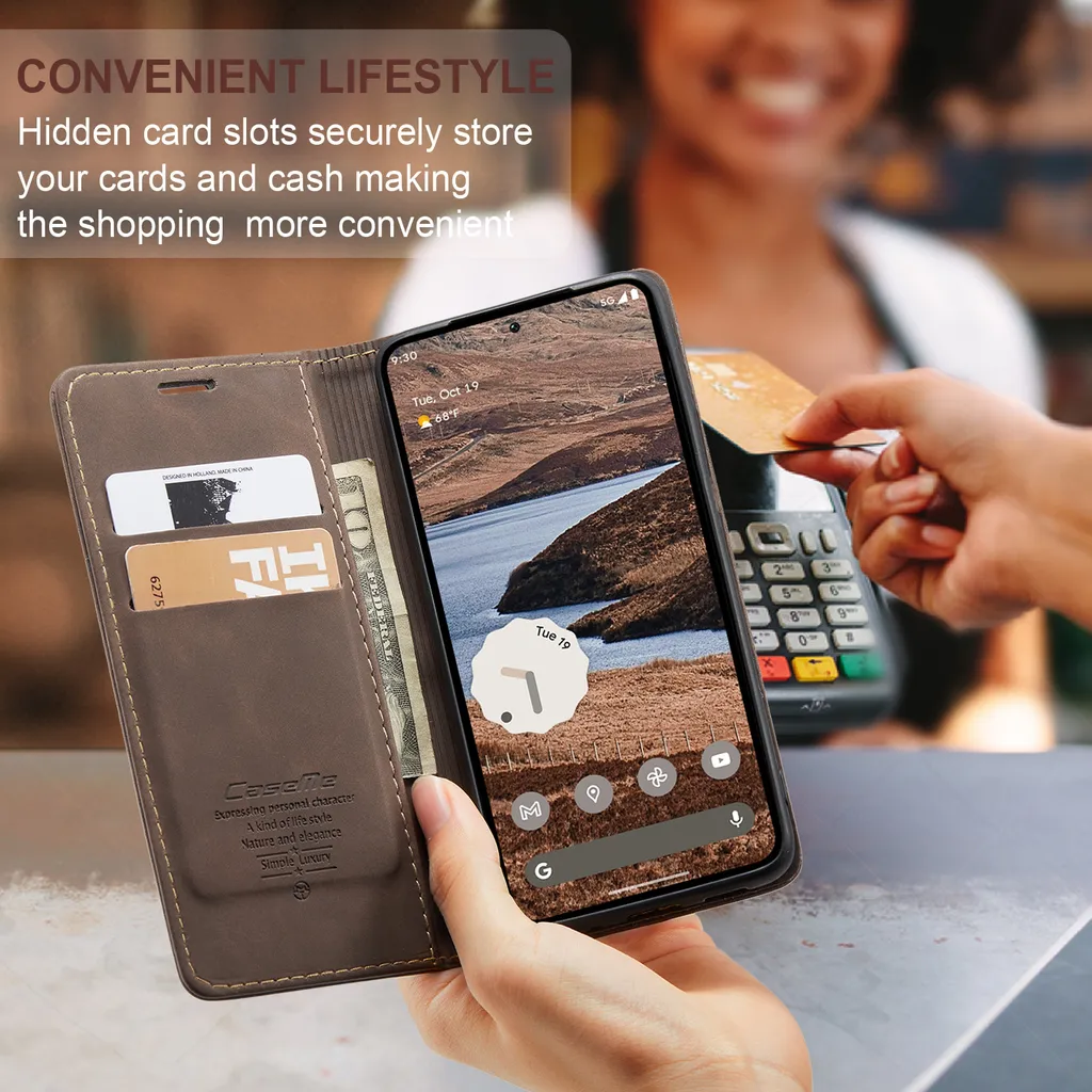 Cover Professionale Google Pixel 9 Pro XL Bronzo Retro Stand Case - 6