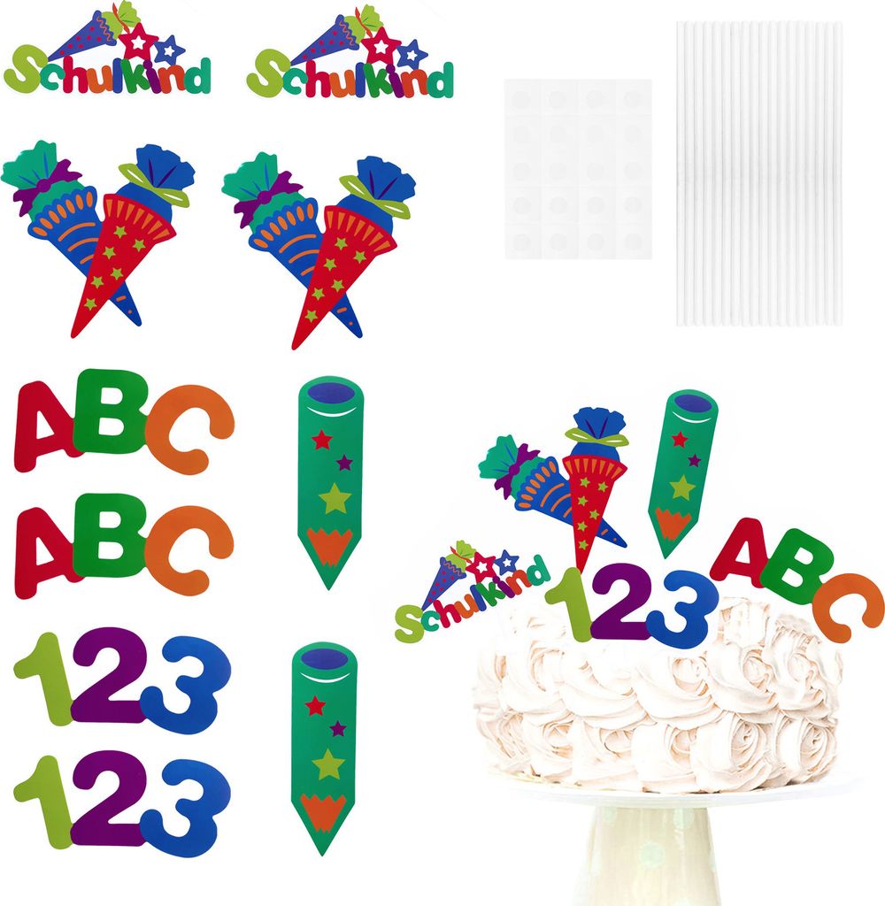 Oblique Unique Torten Kuchen Topper Aufsatz Schulkind Produktbild 
