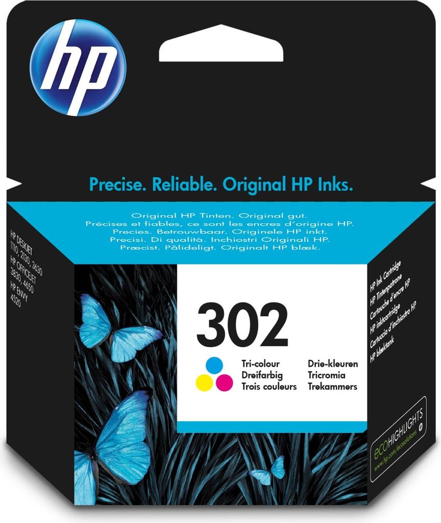 HP 302 Tri Color Original Ink Cartridge Cartuccia Immagine del prodotto 