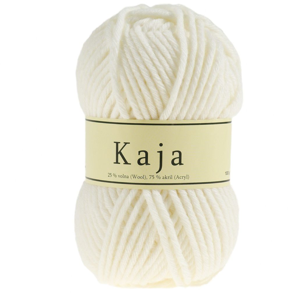 100g Mützenwolle / Jackenstrickgarn KAJA, 25% Wolle, verschieden Farben, Farbe:naturweiß