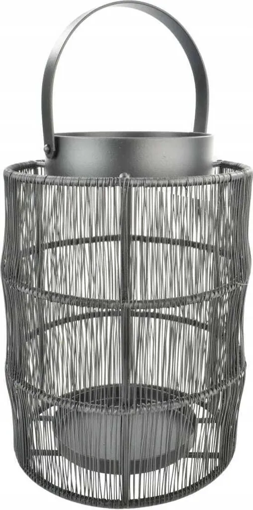 Photophore lanterne en métal noir 23 cm pour bougies et déco de table