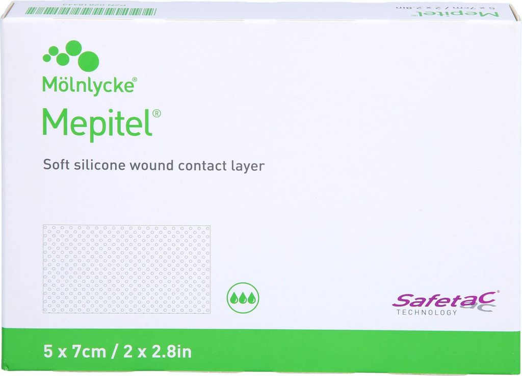 Mepitel weiche Wundkontaktauflage aus Silikon 5 x 7 cm steril, 5 St. Verband