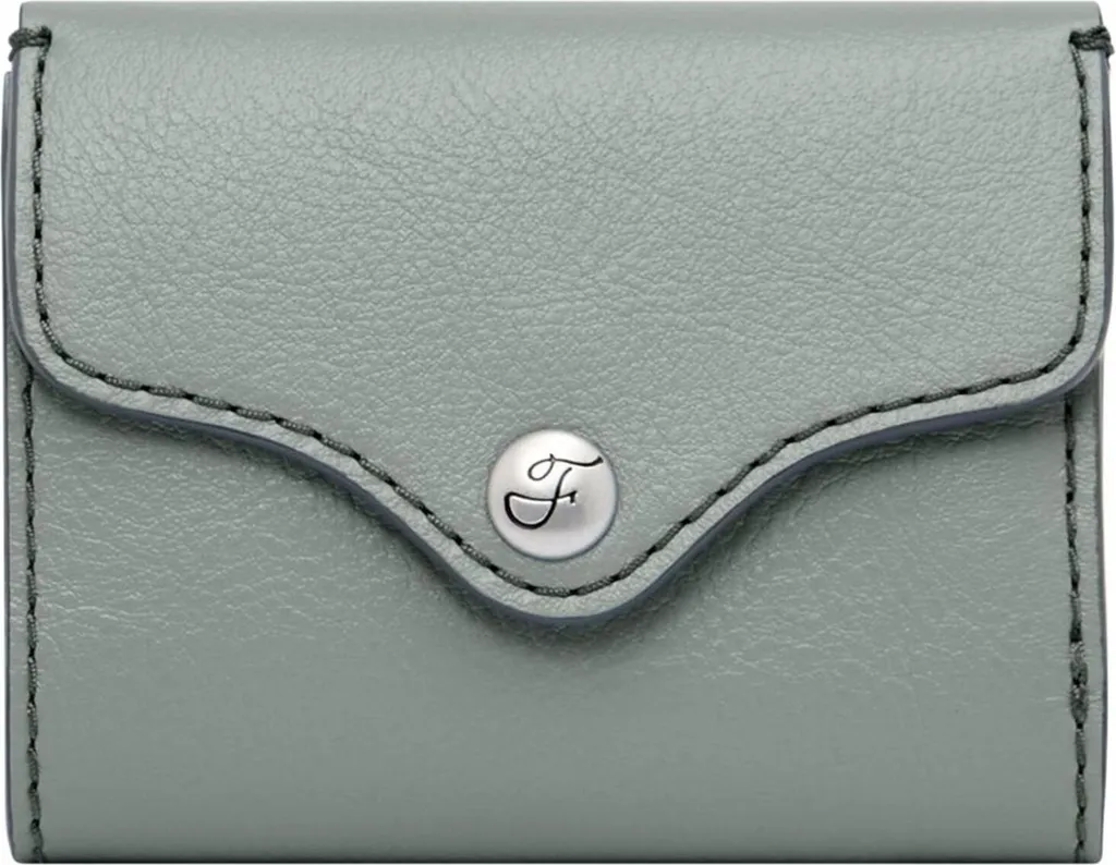 FOSSIL Heritage Trifold Smokey Blue portefeuille en cuir compact bleu