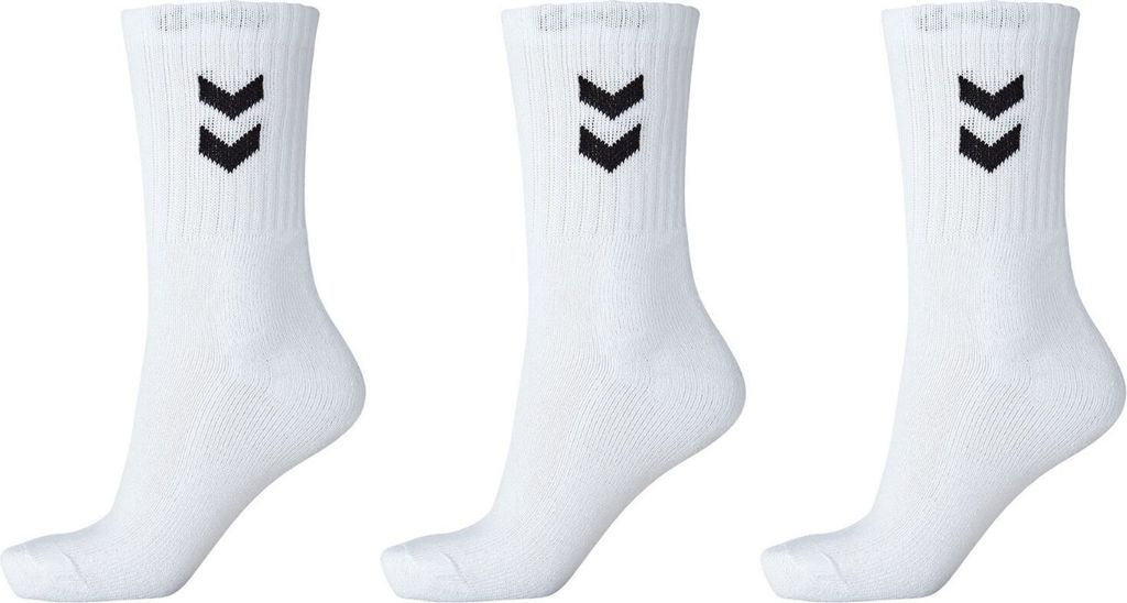 HUMMEL Basic 3er-Pack Socken Weiß Weiss 41-45 Produktbild 