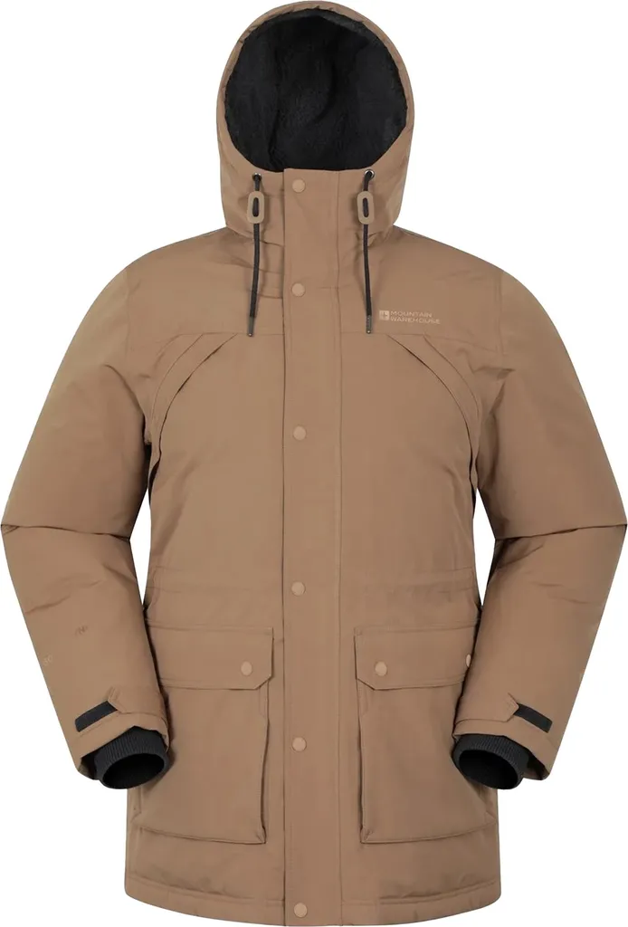 Parka imperméable homme pour l'hiver veste longue chaude marron XS