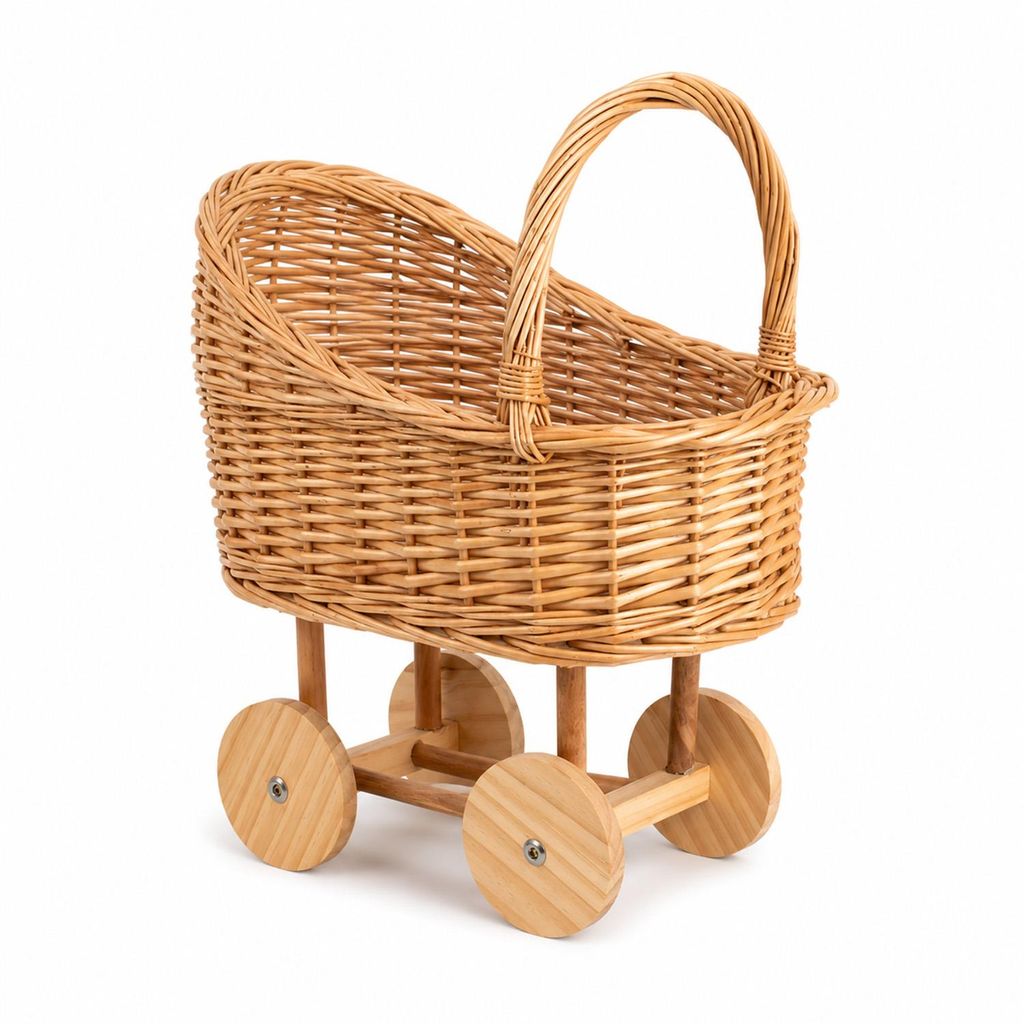 Vintage Rattan-Babykorb, Weidenkorb für Babys, für Produktbild 