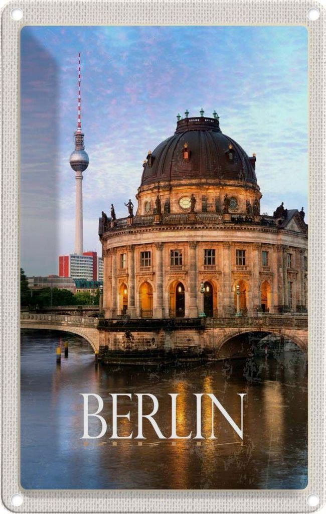 vianmo Blechschild 18x12 cm Berlin Deutschland Porträt Fluss Bildmotiv Reisemotiv Abenteuer Reisen Urlaub