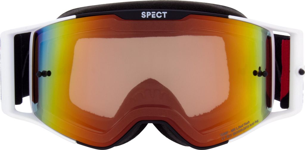 Red Bull Spect Motocrossbrille TORP schwarz-weiß mit roter Scheibe