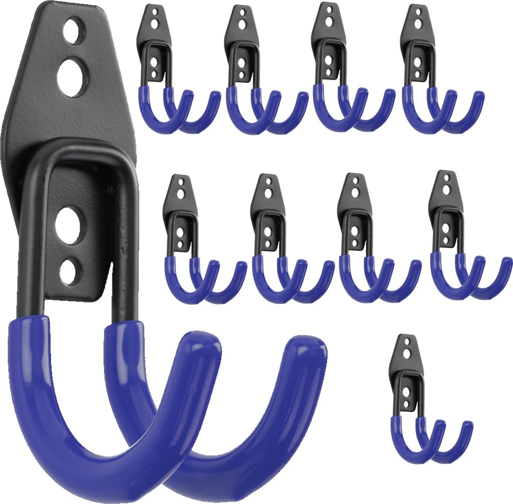 Set 10 Stck. Wandhaken von BOTLE, Werkzeughaken, für Elektrowerkzeuge, U-förmig 7cm, stabil mit PVC-Ummantelung, für Garage, Schuppen, Haken fü...