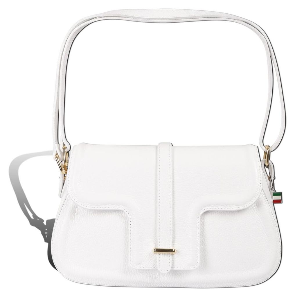 Florence Damen Schultertasche Leder Tasche weiß D2OTF850W1