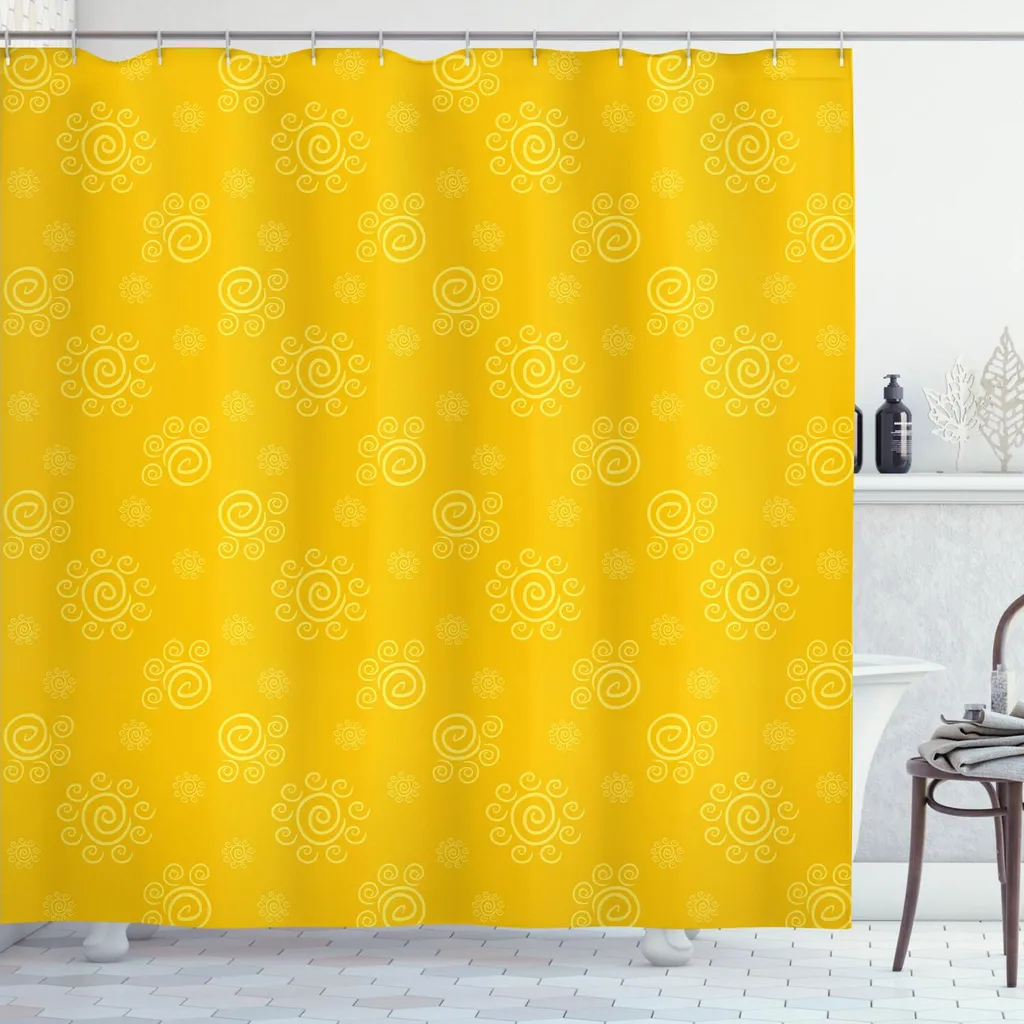 Tenda da Doccia 175x200 cm ABAKUHAUS Giallo Sole - Arredo Bagno Moderno