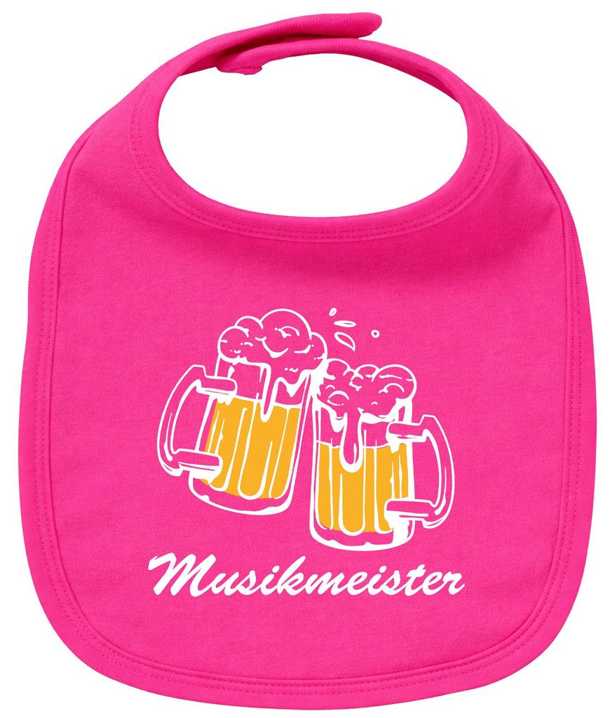 Huuraa Baby Lätzchen Musikmeister Schützenfest Cherry Pink Klettverschluss Baumwolle Latz Geschenkidee