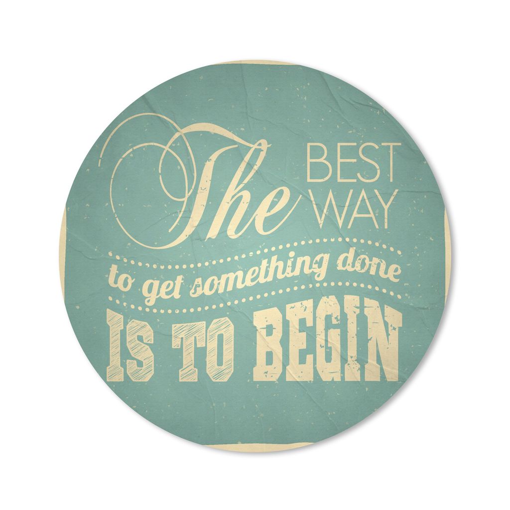 MuchoWow Mauspad Mousepad Der beste Weg, etwas zu erreichen, ist, damit anzufangen" - Zitate - Sprichwörter 30x30 cm - Mousepads - Maus Mat - Pa...