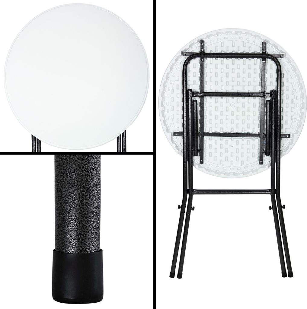 2 x Stehtisch Klappbar Ø 72 cm Rund Kunststoff Produktbild 4