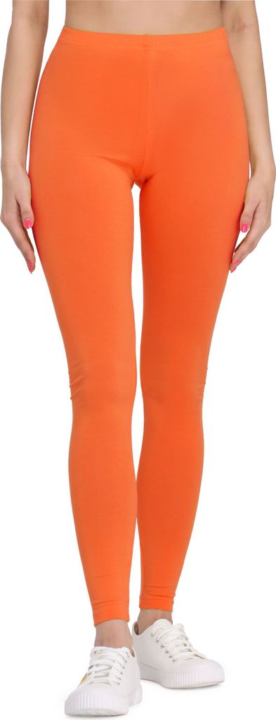 Bellivalini Damen Lange Leggings aus Viskose BLV50-147 (Orange, XL)