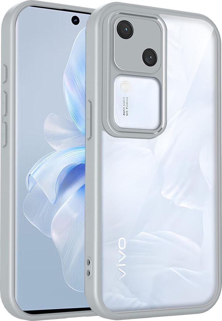 Hülle für Vivo V30/S18 Transparente Rückseite TPU Bumper Stoßfest Handyhülle Grau