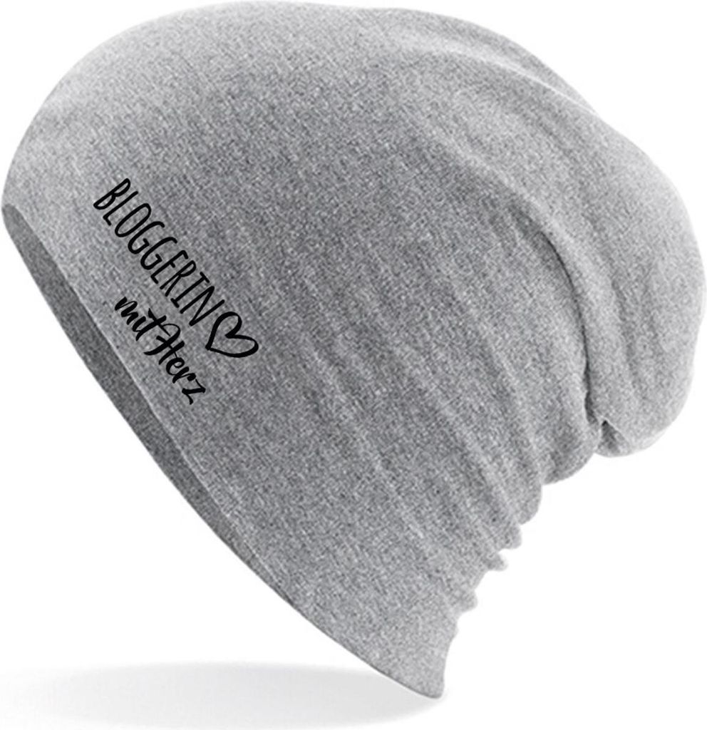 Huuraa Beanie Bloggerin mit Herz Heather Grey One Size Produktbild 