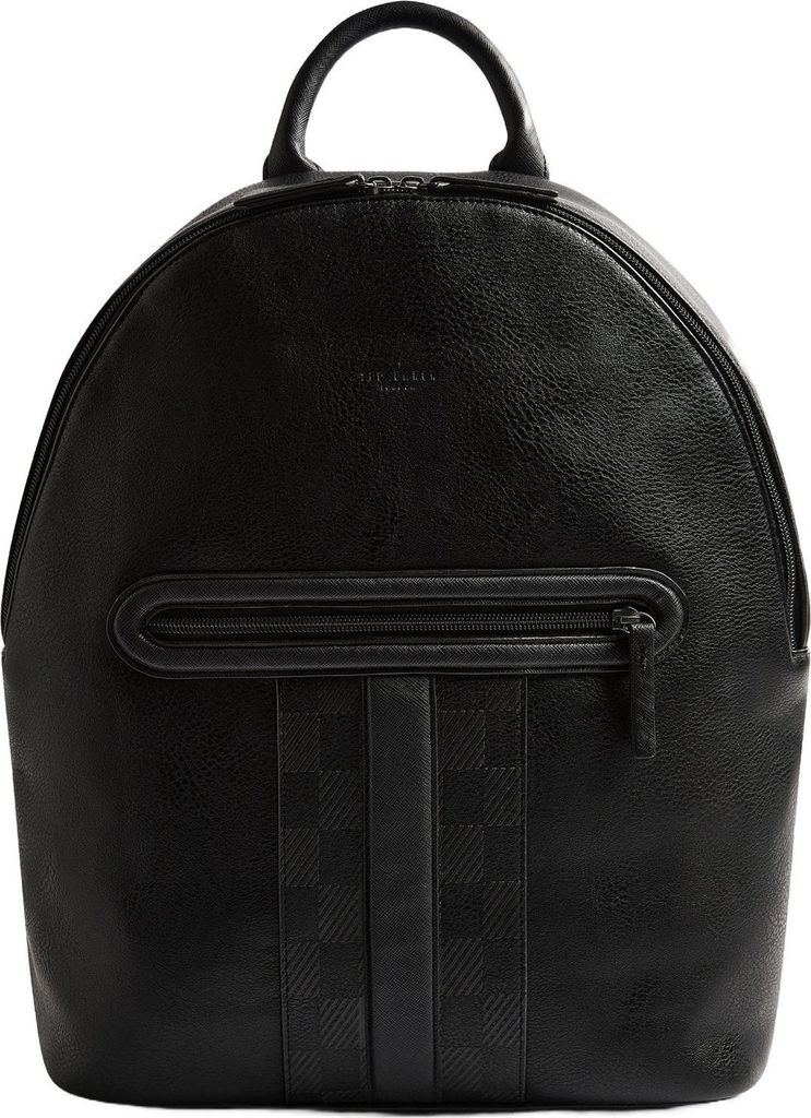 Ted Baker Laptoprucksack Rucksack mit Laptopfach Waynor House Check PolyurethanBackpack Black schwarz