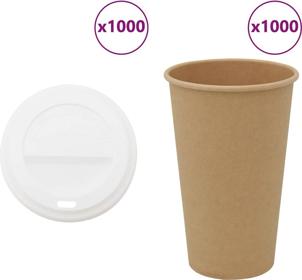Pappbecher mit Deckeln 1000 Stk. 16oz 400ml