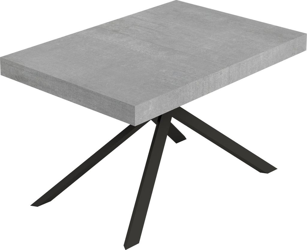 Niket Ausziehtisch 130/234x90 cm Beton Anthrazit Beine