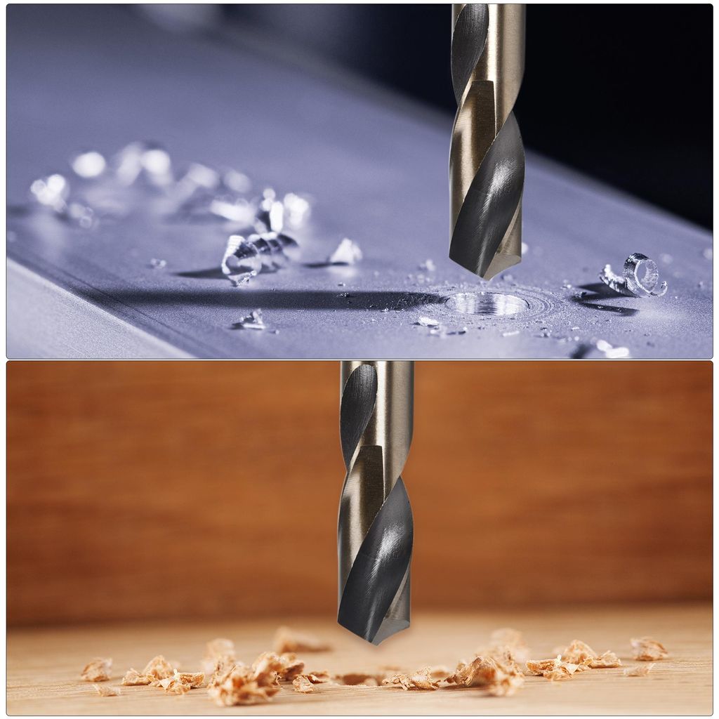Metallbohrer 9 mm, Spiralbohrer set L?nge 125 mm, Gold Titanium & Schwarz Nitride beschichtetes bohrer HSS4341 mit 9 mm Geradem Schaft fš¹r Edels...